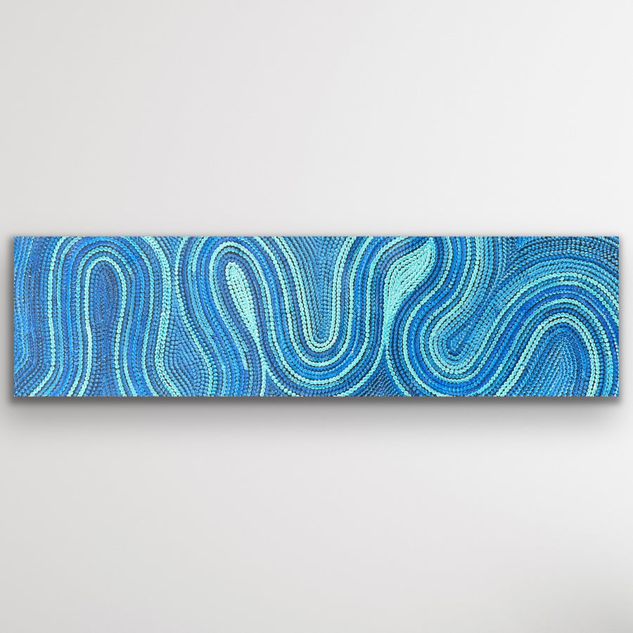 "Sand Dunes (Tali)" original Aboriginal painting by Gwenda Turner Nungurrayi, 109cm x 31cm - authentic Indigenous Australian artwork