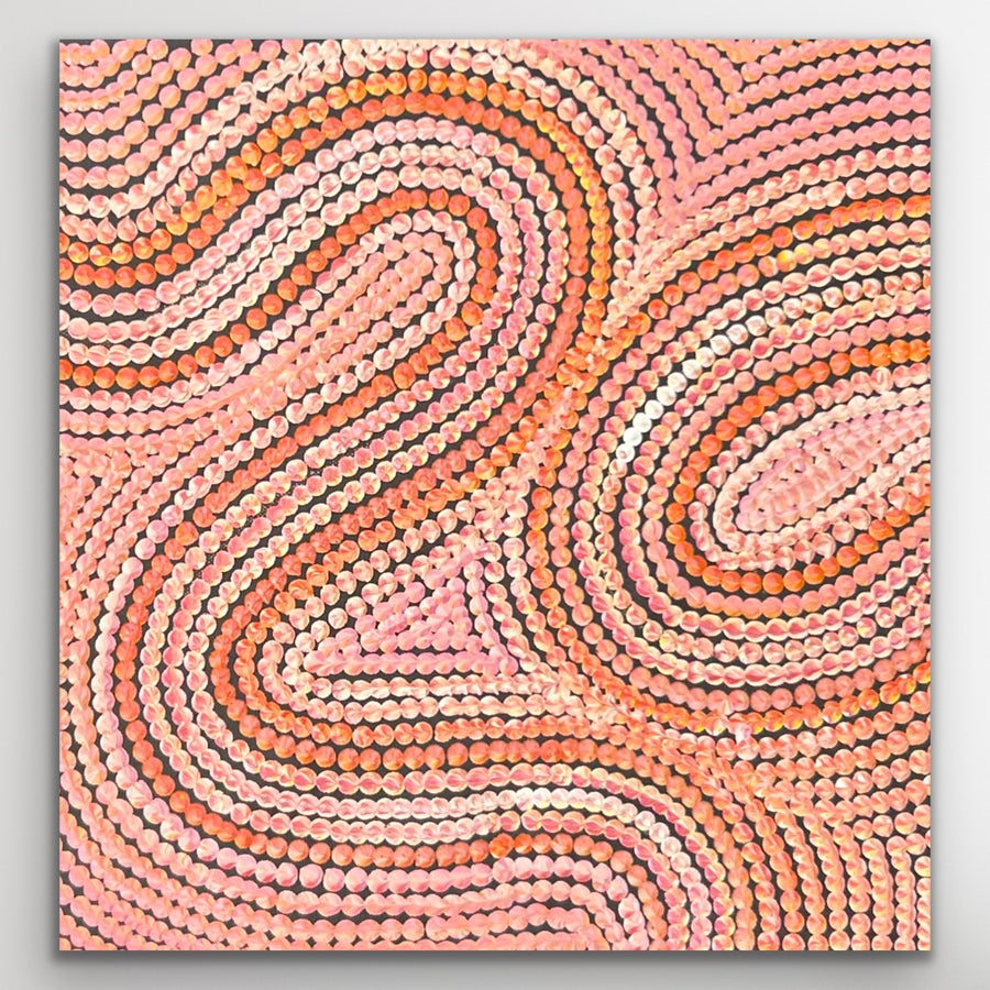 Sand Dunes Tali Aboriginal painting by Gwenda Turner Nungurrayi depicting desert sand dunes 30 x 30 cm