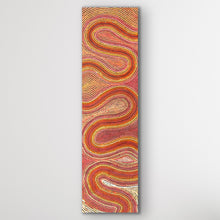 Load image into Gallery viewer, Panoramic view of Sand Dunes Tali Aboriginal artwork by Gwenda Turner Nungurrayi showing elongated desert sand dune forms
