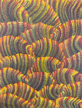Load image into Gallery viewer, "Sand Dunes (Tali)" Aboriginal art by Maureen Nampijinpa Hudson - close-up detail, 61cm x 47cm
