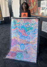 Load image into Gallery viewer, "Piltati Tjukurpa" Aboriginal art by Rhoda Tjitayi - close-up detail, 147cm x 97cm
