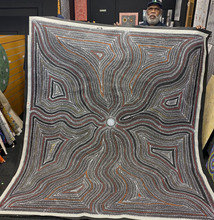 Load image into Gallery viewer, "Water Dreaming" original Aboriginal painting by Marshall Jangala Robertson, 235cm x 205cm - authentic Indigenous Australian artwork
