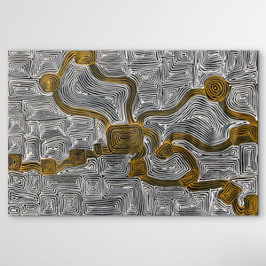 "Ngapa Jukurrpa (Water Dreaming)" Marshall Jangala Robertson 101cm x 70cm