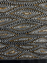 Load image into Gallery viewer, Detail of Aboriginal Seed Dreaming painting by Marshall Jangala Robertson, 90cm x 36cm, intricate dot work reflecting ancestral seed gathering journeys.
