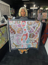 Load image into Gallery viewer, Teresa Pimangka’s Seven Sisters painting displayed in the gallery, showing scale and colour vibrancy.
