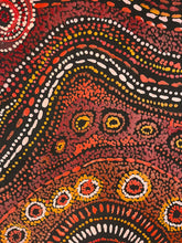 Load image into Gallery viewer, Close-up of a traditional Aboriginal art pattern with concentric circles and dots.
