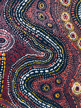 Load image into Gallery viewer, Colorful Aboriginal artwith dots and lines on a dark background
