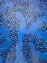 Load image into Gallery viewer, &quot;Seven Sisters Dreaming&quot; Michelle Possum Nungurrayi 193cm x 88cm aboriginal painting close up dark blue
