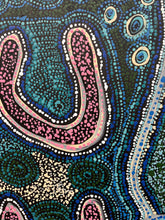 Load image into Gallery viewer, original painting by Teresa Mula With Blue, pinks ang green hues
