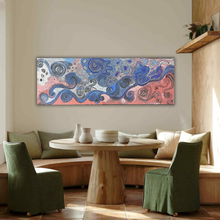 Load image into Gallery viewer, Seven Sisters Dreaming original painting shown in a room setting. 
