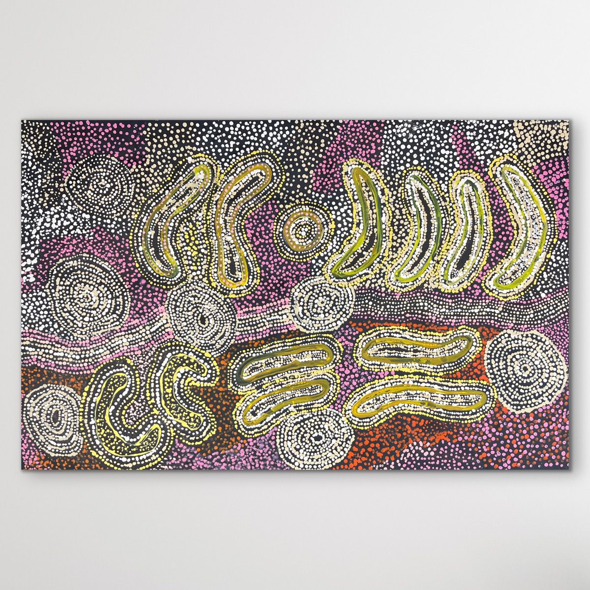 horizontal view small Seven Sisters Aboriginal painting