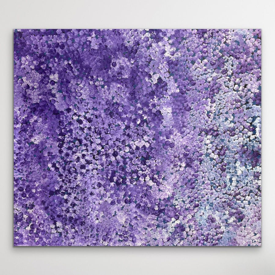 "Bush Plum" original Aboriginal painting by Stephen Pitjara, 97cm x 89cm - authentic Indigenous Australian artwork