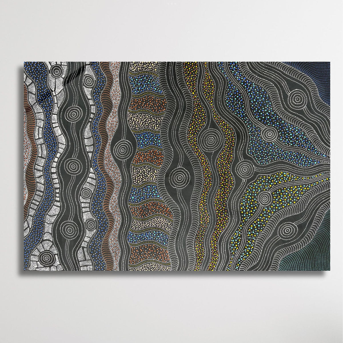 "My Country" original Aboriginal painting by Stephen Martin Pitjara, 110cm x 76cm - authentic Indigenous Australian artwork