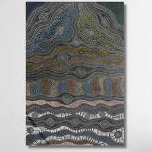 Load image into Gallery viewer, "My Country" by Stephen Martin Pitjara - detail view of Aboriginal painting, 110cm x 76cm
