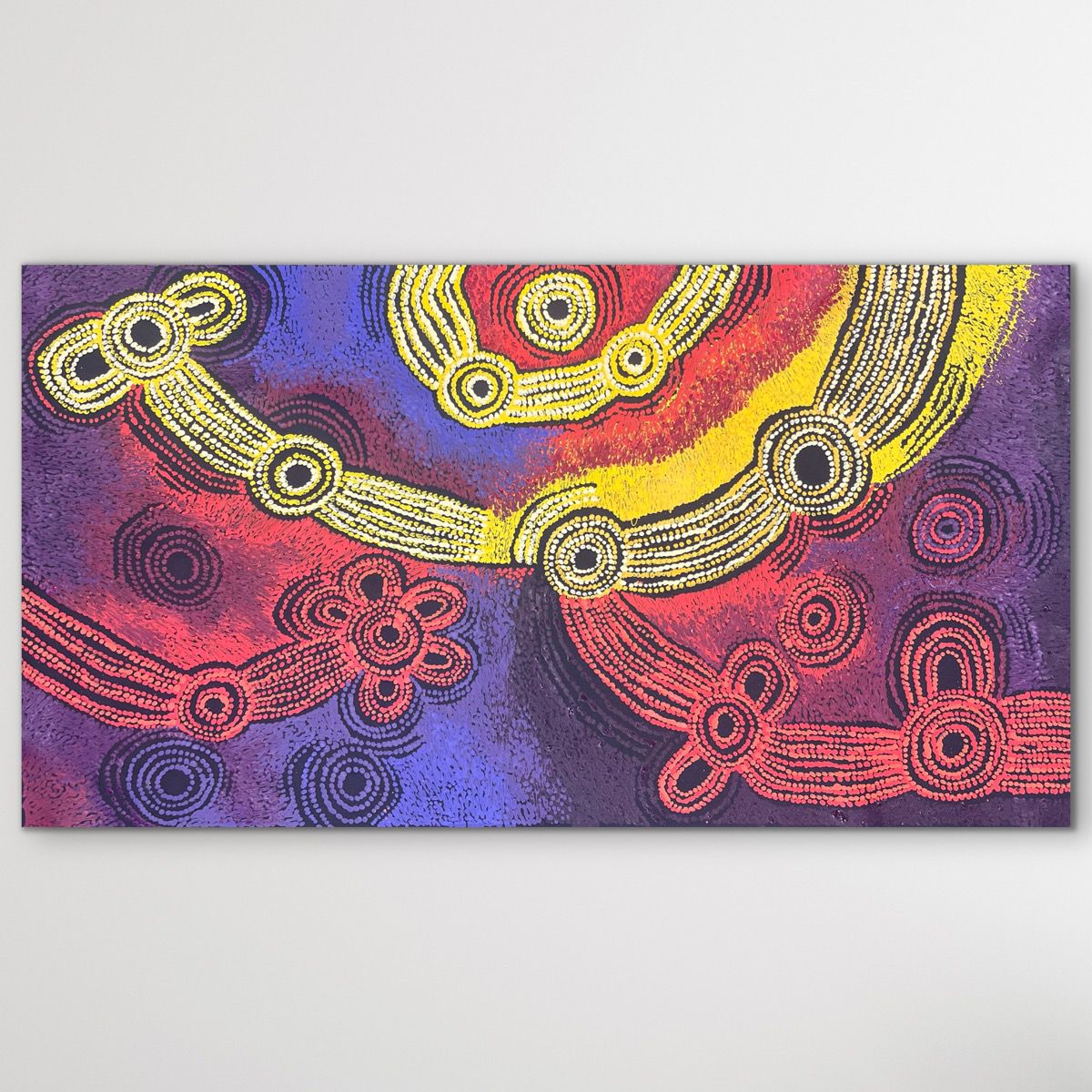 Contemporary Indigenous painting Minyma Malilu by Teresa Baker featuring traditional dot techniques canvas 121cm x 61cm