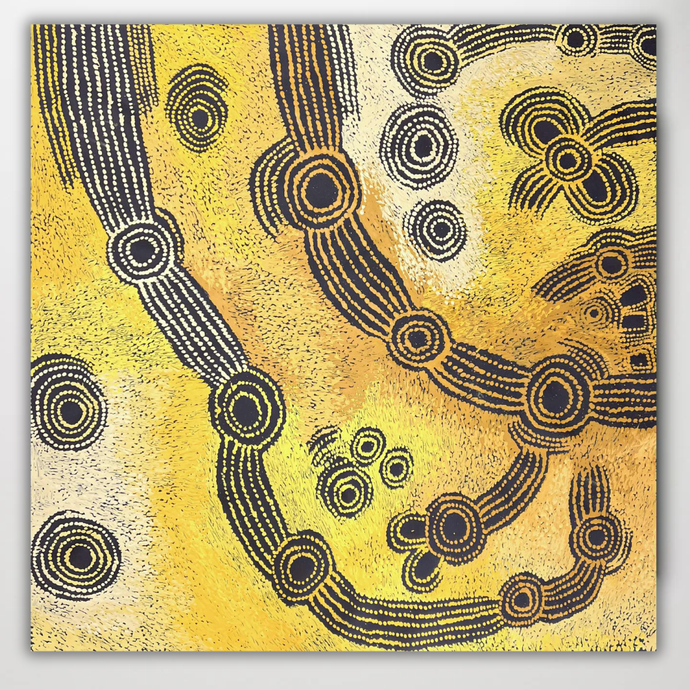 Teresa Baker Tunkin 90cm x 90cm yellow