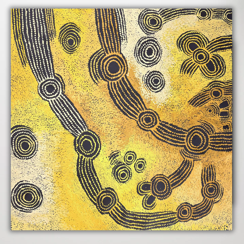 Teresa Baker Tunkin 90cm x 90cm yellow