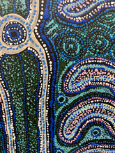 Load image into Gallery viewer, Close-up of a colorful dot pattern by Teresa Mula with blue, green, and pink hues.
