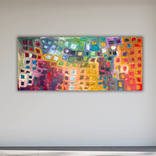 Load image into Gallery viewer, "Tingari" Aboriginal painting by Bob Gibson Tjungurrayi displayed in modern room setting

