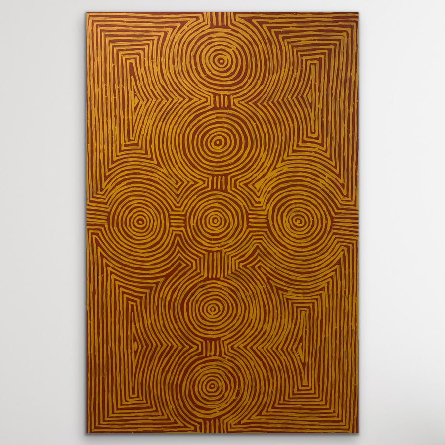 "Tingari" Jake James Tjapaltjarri 148cm x 97cm Central Desert Traditional Aboriginal Art