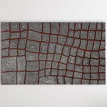 Load image into Gallery viewer, A canvas painting featuring a  black and brown colors, original indigenous artwork.
