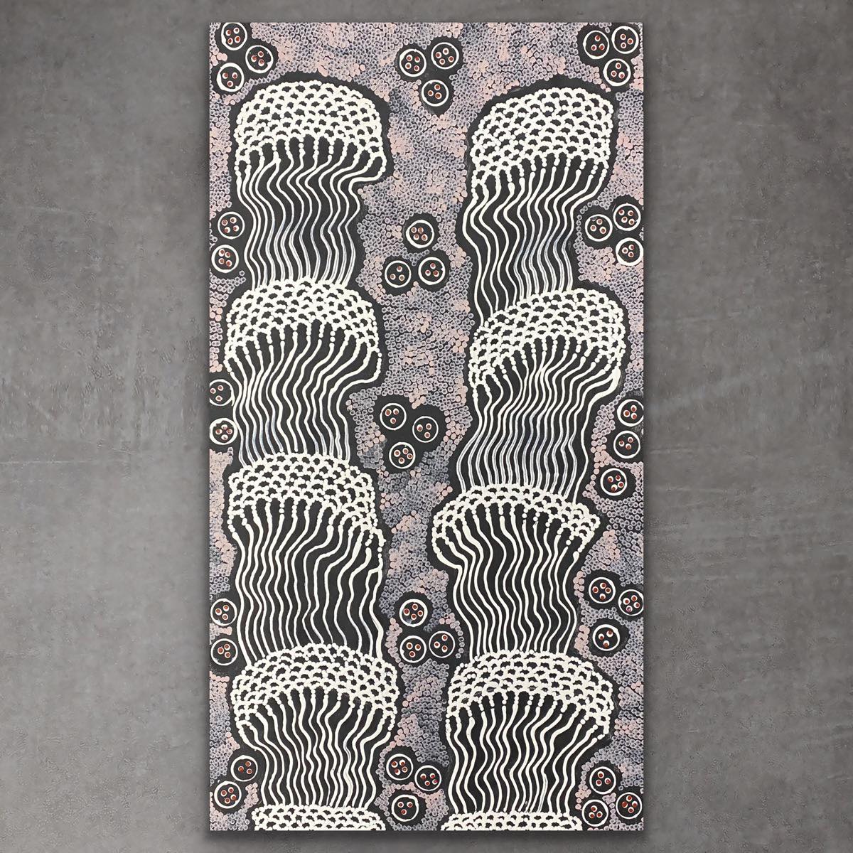 Authentic Tree of Life Aboriginal artwork painted by Maureen Nampijinpa Hudson