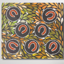 Load image into Gallery viewer, "Medicine Leaves" original Aboriginal painting by Morita Ward, 43cm x 40cm - authentic Indigenous Australian artwork
