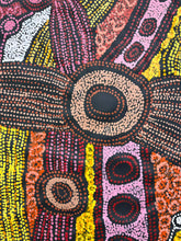 Load image into Gallery viewer, Pink, red, organge, yellow and beige colours in Clarise Tunkin Minma Malilu 
