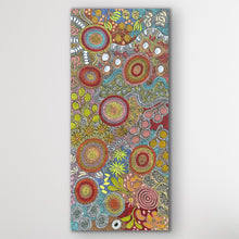 Load image into Gallery viewer, Photo showing Budgerigar &amp; Bush Tucker artwork vertically displayed, highlighting the balanced design and vibrant tones.
