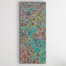 Load image into Gallery viewer, Vertical crop of the painting highlighting the layered composition and vibrant palette of desert flower forms.
