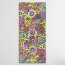 Load image into Gallery viewer, Tall section of the artwork showing layered flower forms and fine patterning
