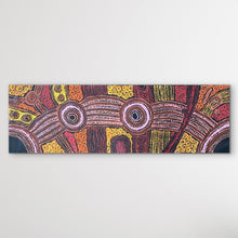 Load image into Gallery viewer, horizontal view Aboriginal artwork by Clarise Tunkin traditional natural red orange and yellow colours
