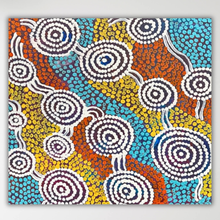 Load image into Gallery viewer, "Water Dreaming" original Aboriginal painting by Maureen Nampijinpa Hudson, 44cm x 42cm - authentic Indigenous Australian artwork
