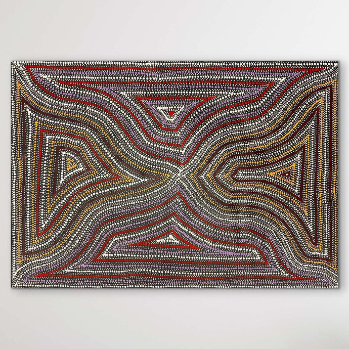 Water Dreaming Aboriginal painting by Marshall Jangala Robertson featuring intricate dot work and flowing design inspired by tradition