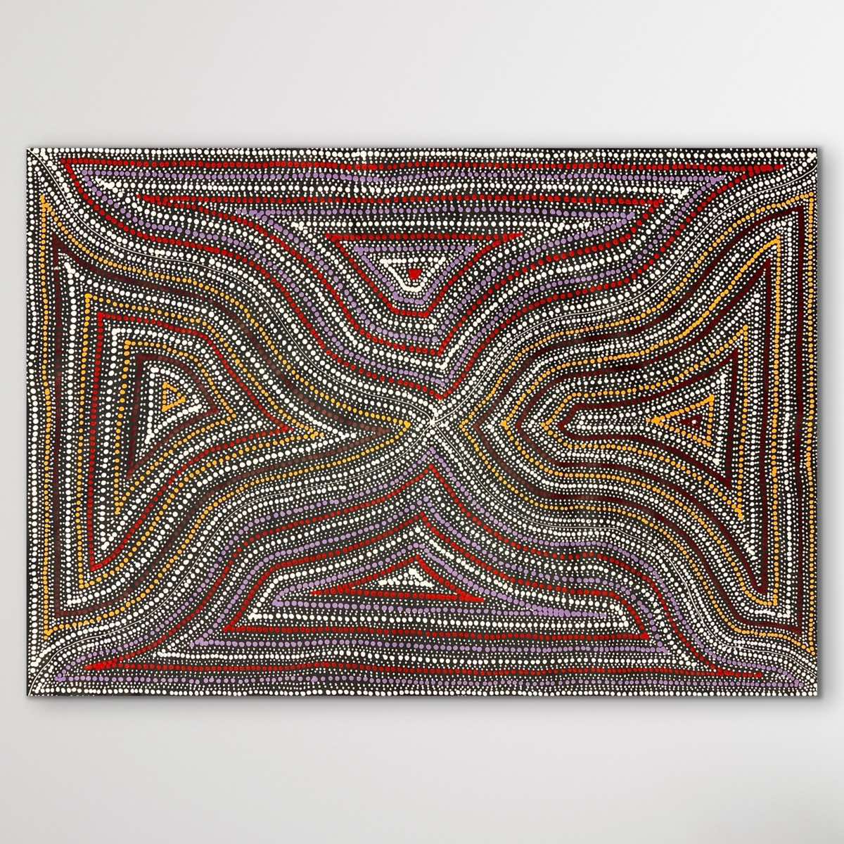 Water Dreaming Aboriginal painting by Marshall Jangala Robertson featuring intricate dot work and flowing design inspired by tradition