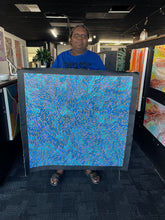 Load image into Gallery viewer, "Water Dreaming" Chantelle Nampijinpa Robertson 93cm x 91cm artist photo 

