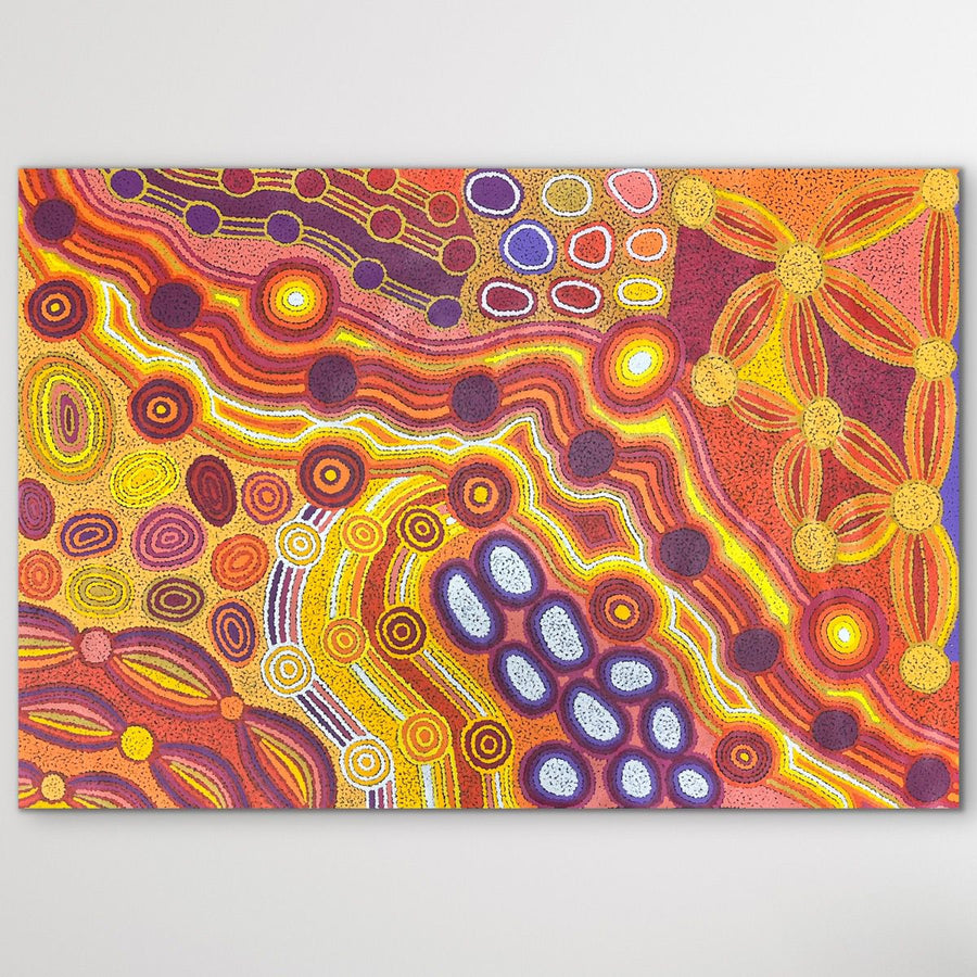 "Wanampi Tjukurpa (Piltati)" Megan Lyons 145cm x 100cm, Authentic Aboriginal art Art by Farquhar