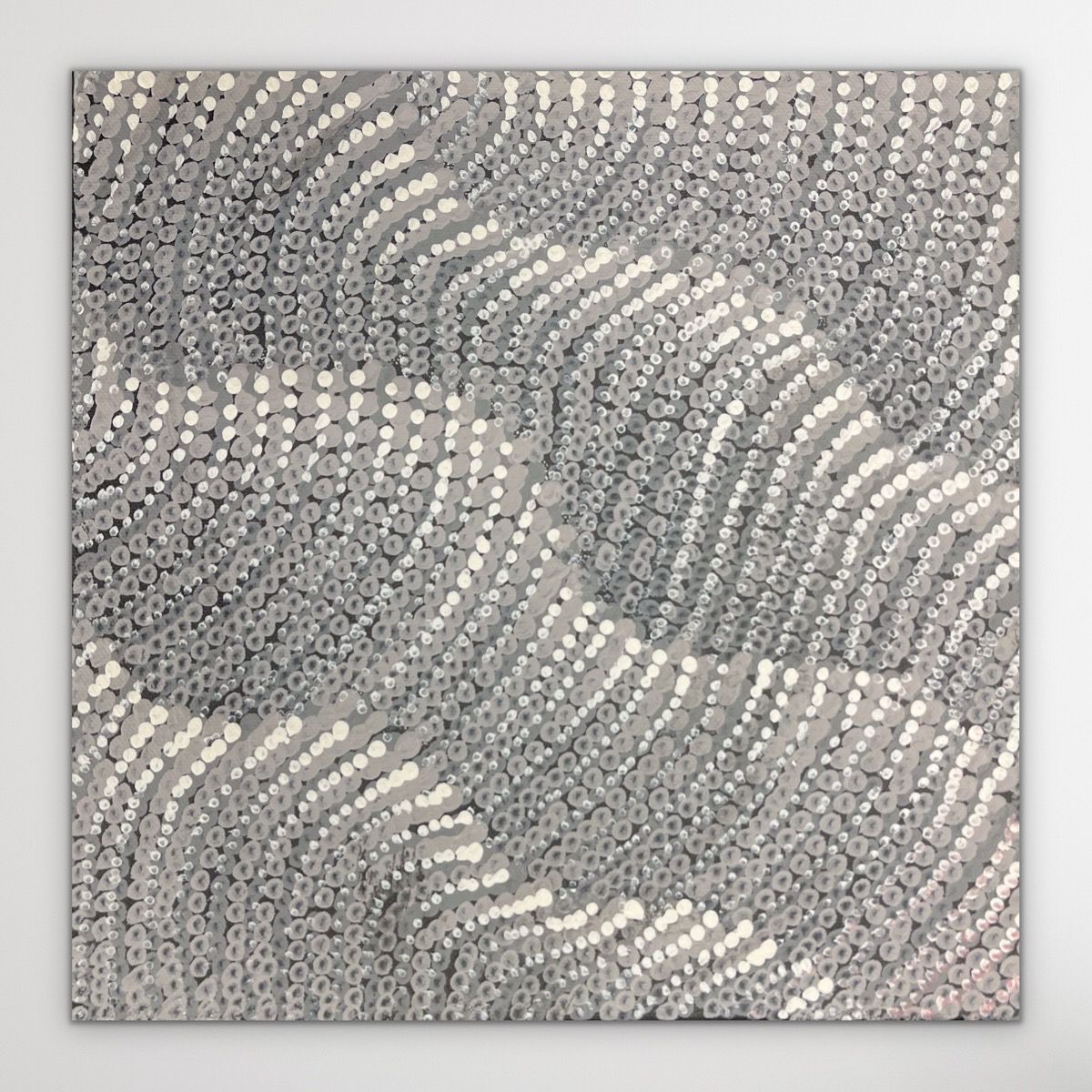 "Sand Dunes (Tali)" original Aboriginal painting by Maureen Nampijinpa Hudson, 30cm x 30cm - authentic Indigenous Australian artwork