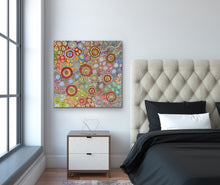 Load image into Gallery viewer, &quot;Budgerigar Dreaming and Bush Tucker Story&quot; Julieanne Nungurrayi Turner 96cm x 94cm
