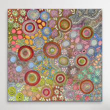 Load image into Gallery viewer, &quot;Budgerigar Dreaming and Bush Tucker Story&quot; Julieanne Nungurrayi Turner 96cm x 94cm
