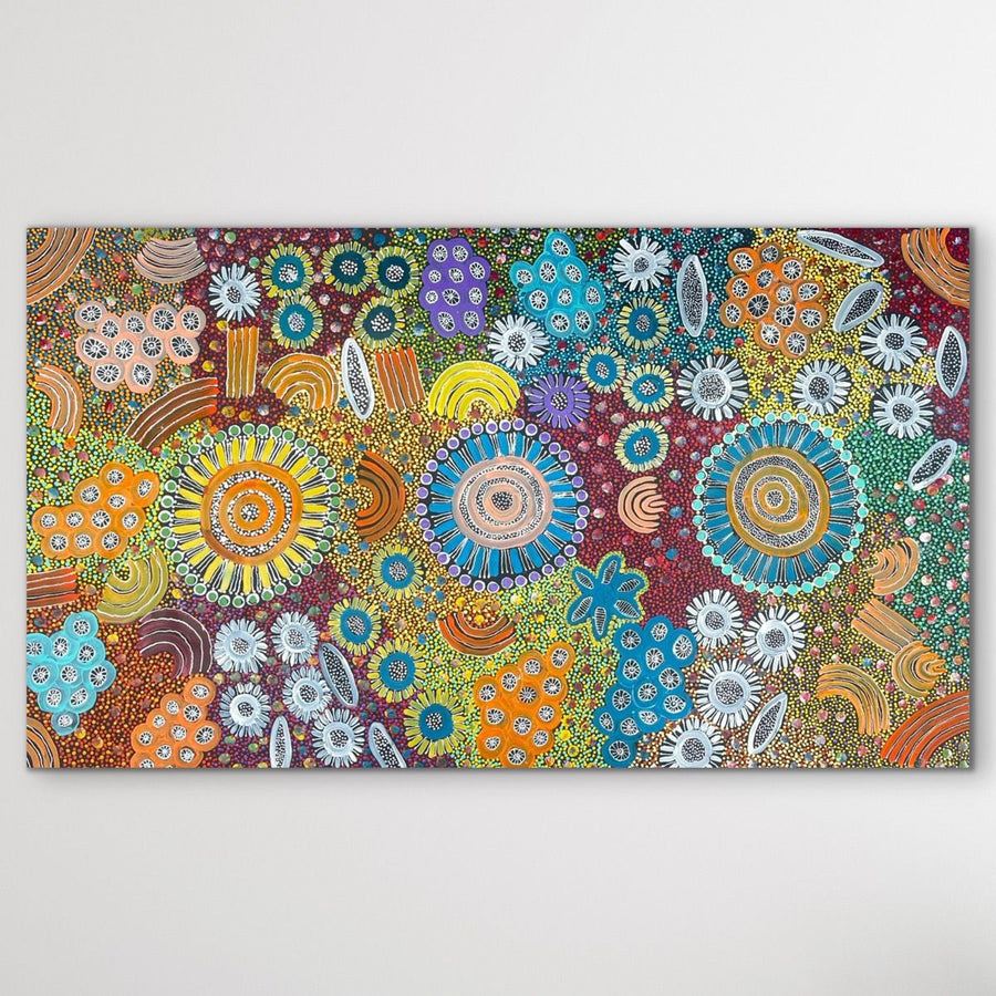 "My Country" original Aboriginal painting by June Bird, 152cm x 88cm - authentic Indigenous Australian artwork