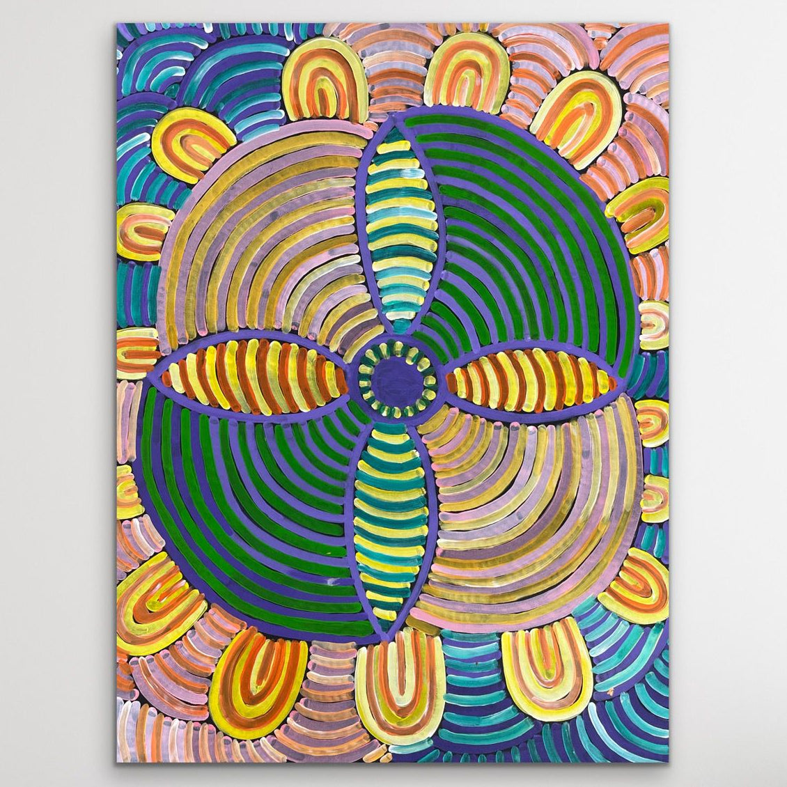 "Awelye" original Aboriginal painting by Jessie Bird Ngale, 71cm x 93cm - authentic Indigenous Australian artwork