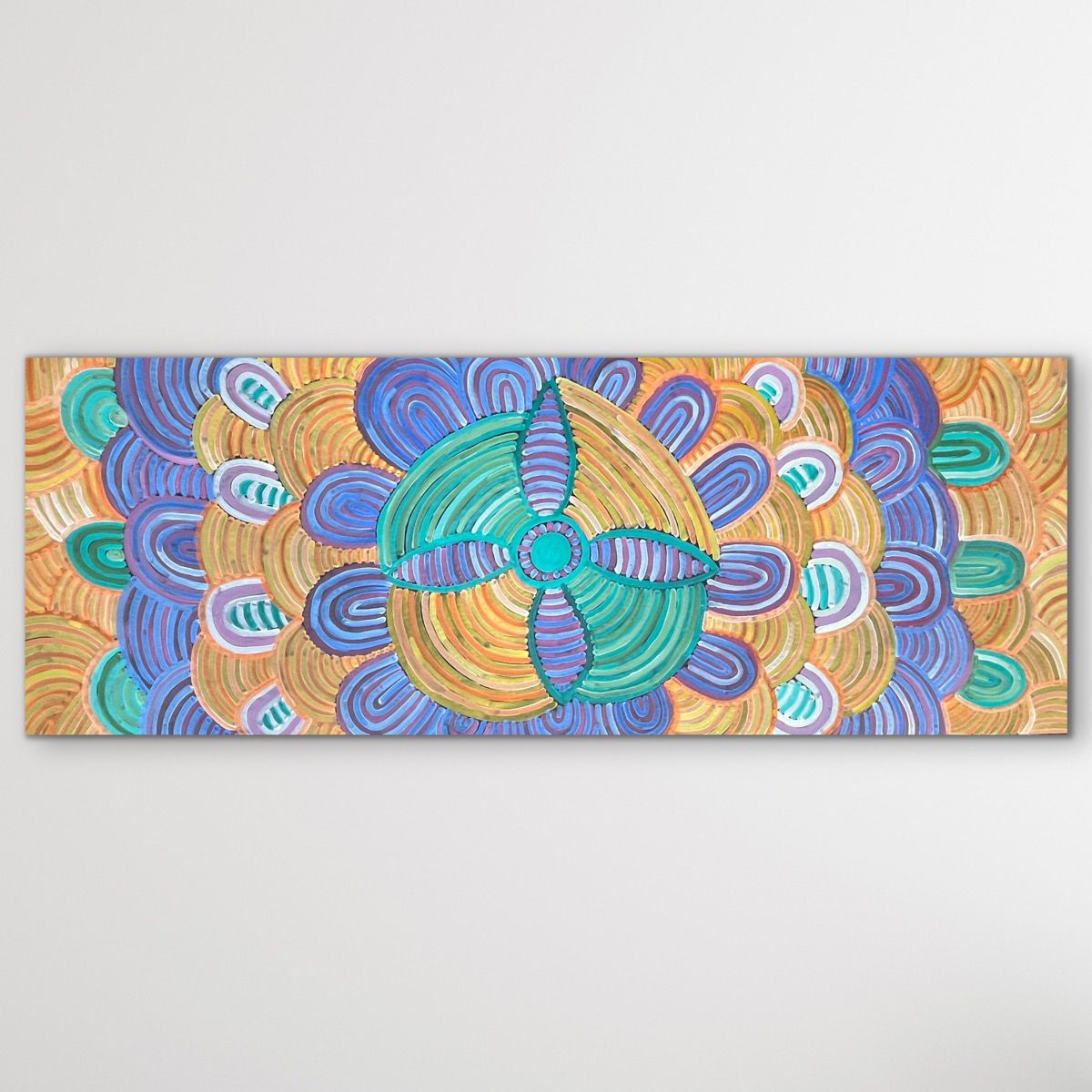 "Awelye" original Aboriginal painting by Jessie Bird Ngale, 196cm x 72cm - authentic Indigenous Australian artwork