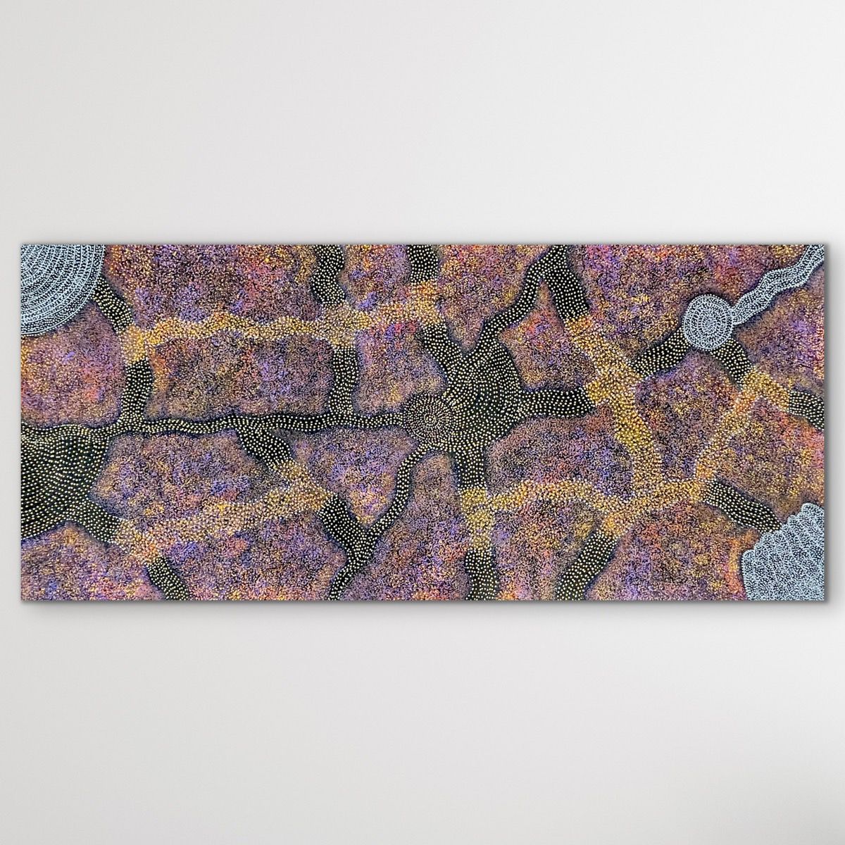 "Bush Plum" original Aboriginal painting by Roseanne Morton, 197cm x 90cm - authentic Indigenous Australian artwork
