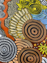 Load image into Gallery viewer, &quot;Budgerigar Dreaming &amp; Bush Tucker&quot; Julieanne Nungurrayi Turner 140cm x 88cm
