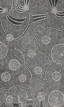 Load image into Gallery viewer, Bush Onion Australian Aboriginal Art Nancy Martin Napangarti 144cm x 88cm black and white detailed dot painting
