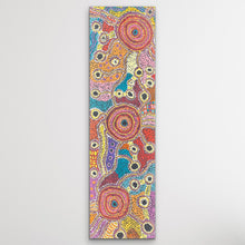 Load image into Gallery viewer, "Nguru Minyma Kutjara" original Aboriginal painting by Daisybell Kulyuru, 122cm x 36cm - authentic Indigenous Australian artwork
