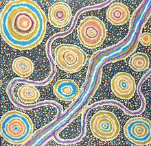 Load image into Gallery viewer, "Waterholes" original Aboriginal painting by Pollyanne Smith Tjungkaya, 61cm x 60cm - authentic Indigenous Australian artwork
