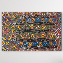 Load image into Gallery viewer, "Dreamtime Sisters" original Aboriginal painting by Cindy Wallace, 72cm x 45cm - authentic Indigenous Australian artwork
