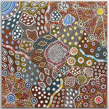 Load image into Gallery viewer, "Bush Medicine Leaves" original Aboriginal painting by Naomi Pula Price, 103cm x 102cm - authentic Indigenous Australian artwork
